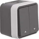Berker Jalousie-Serientaster mit Aufdruck Symbol Pfeil, grau/lichtgrau matt 50753535