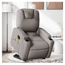 vidaXL Massagesessel mit Aufstehhilfe Taupe Stoff