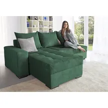 Collection AB Ecksofa Josy L-Form Cord 2-Sitzer Flaschengrün
