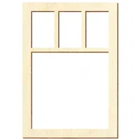 Holz Fenster eckig - Deko Modellbau Größenauswahl, Größe:100 x 70mm, Fenster:Modell 6