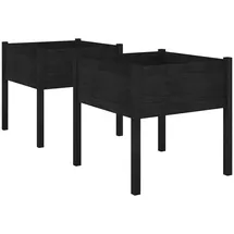 vidaXL Pflanzkübel 70 x 70 x 70 cm Schwarz