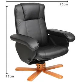 Svita Relaxsessel CHARLES Kunstleder 75 x 95 x 75 cm Braun mit Hocker
