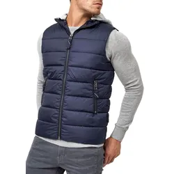 Steppweste INDICODE "Gibbs", Herren, Gr. M, blau (navy), Web, Obermaterial: 100% Polyester, unifarben, modisch, Westen