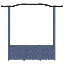 vidaXL Hochbeet mit Rankgitter und Dach 164 x 40 x 142 cm Grau