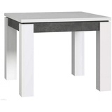 Furniture24 Tisch Brugia EST45, Esstisch ausziehbar 90-135-180 cm, Weiß Hochglanz - Weiß