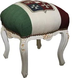 Casa Padrino Barock Sitzhocker Italien Design / Amtik Stil Weiß Höhe 40 cm, Breite 35 cm - Barock Möbel