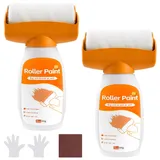 2 Stück Wandreparatur RollbüRste, 2 in 1 Wandfarbe Ausbessern Weiß, 500g Wandreparatur-Rollbürste mit wandreparaturpaste, Wandfarbe Reparatur, Wandfarbe Kleiner Roller für Schlafzimmer, Wohnzimmer