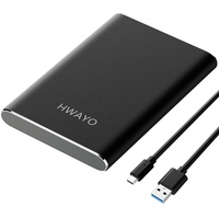 HWAYO Externe Festplatte, 160 GB, USB 3.1 Gen 1 Typ C, ultradünn, 6,3 cm (2,5 Zoll) HDD-Speicher, kompatibel für PC, Desktop, Laptop, Mac, Xbox One, Schwarz