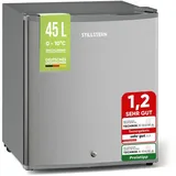STILLSTERN Mini Kühlschrank E 45L mit Abtauautomatik, Schloss, Frostfach, Leise, Ideal für Küche, Büro, Schlafzimmer, Hotels und kleine Wohnungen Kühlschrank klein Minibar Getränkekühlschrank
