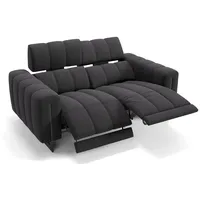 Sofanella 2-Sitzer Stoff VENETO, Relaxsofa, Designsofa, Designer Couch, Italienisches Sofa, 2er Sofa schwarz