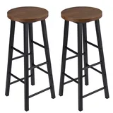 Woltu Barhocker 2er Set 71 cm Dunkelbuche