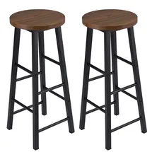 Woltu Barhocker 2er Set 71 cm Dunkelbuche