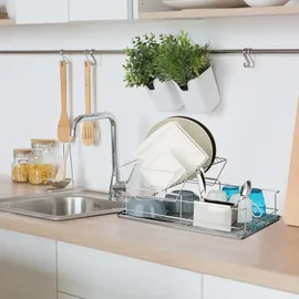 Relaxdays Abtropfgestell silber