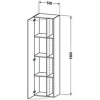 Duravit DuraStyle Hochschrank DS1249L4943 50x36x180cm, Tür links, graphit matt/basalt