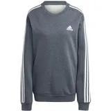 Adidas Essentials Fleece 3-Stripes Sweatshirt, Dark Grey Heather, XS