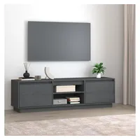 Furnicato TV-Schrank Grau 140x35x40 cm Massivholz Kiefer