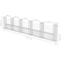 vidaXL Gabionenkorb U-Form 570 × 20 × 100 cm