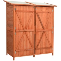 vidaXL Tannenholz Massiv Geräteschuppen Doppeltür Gerätehaus Gartenschrank Geräteschrank Gartenhaus Blockhaus Schuppen 136x75x160cm