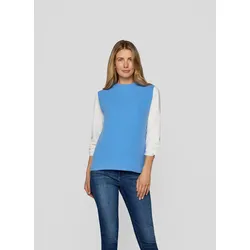Pullunder RABE "Pullunder", Damen, Gr. 46, blau (hellblau), 100%Kaschmir, unifarben, feminin, gerade, ohne Ärmel gerader Abschluss, Pullover