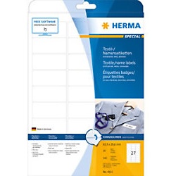 HERMA Namensschilder 4511 Weiß Rechteckig 63 x 29 mm 20 Blatt à 27 Etiketten