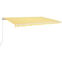 vidaXL Automatische Markise 500 x 300 cm gelb/weiß
