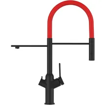 VIZIO 3 Wege Wasserhahn Küchenarmatur Schwarz Matt Rot