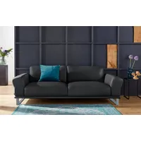 W.SCHILLIG 2,5-Sitzer montanaa bequem, Federkernunterfederung, elegant und edel, mit Metallkufen in Silber matt, Breite 232 cm schwarz