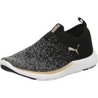 Puma Softride Remi Slip-on Knit Wn's Road Running Shoe, Black Gold Cool Dark Gray, 40 EU