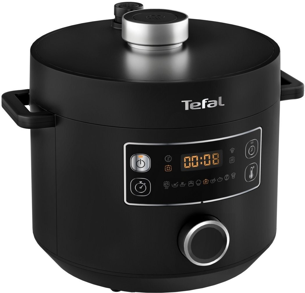 Tefal Multikocher CY7548 Turbo Cuisine, 1090 W, 5 l Schüssel, elektrischer Schnellkochtopf, 10 automatische Programme, vielseitig schwarz