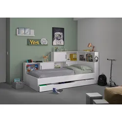 Gami Stauraumbett »"Erwan", viel Stauraum, Made in France, verschiedene Farben«, (B/H/T ca. 220cmx104x120cm), mit großer Schublade, viele Regale und Ablagefächer Gami weiß
