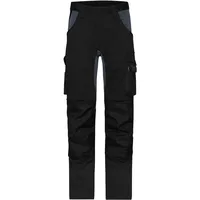 James & Nicholson Workwear Stretch-Arbeitshose Slim Line JN1812, schwarz/carbon,