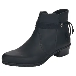 Stiefelette RIEKER, Damen, Gr. 38, schwarz, Lederimitat, elegant, Schuhe Ankleboots Stiefelette, Blockabsatz, Ankleboots mit Zierbändern