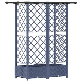 vidaXL Hochbeet mit Rankgitter und Dach 124 x 40 x 123 cm Grau