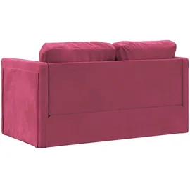 vidaXL Bodensofa mit Schlaffunktion Weinrot 122x204x55 cm Samt