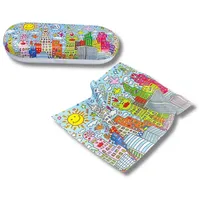 MediMuc Brillenetui Flaches Brillenetui mit passendem Reinigungstuch, Schützt Brillen vor Kratzern und Beschädigungen.