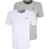 Fila Herren T-Shirt, Multipack - BROD Tee, Rundhals, Kurzarm, Logo Weiß/Grau 3XL
