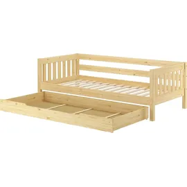 Erst-Holz Gemütliches Kinderbett mit dreiseitiger Sicherung 90x200 cm Kiefer V-60.29-09Rollrost und Bettkasten inkl.