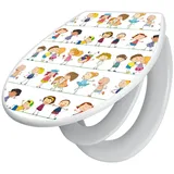banjado WC-Sitz Motiv Kinder (mit Kindersitz, integrierte Scharniere), ‎44 x 37 x 5cm weiß