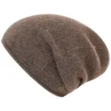 Zwillingsherz Kaschmir-Beanie in Braun