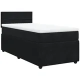 vidaXL Boxspringbett mit Matratze Schwarz 100x200 cm Samt