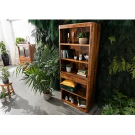 MASSIVMOEBEL24.DE Bücherregal 88 x 40 x 205 cm Walnuss