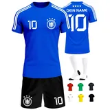 Deutschland Trikot Kinder Herren Damen WM 2026 Fussball Geschenke Jungen Coole Sachen für Jungs Fußball Trainingsanzug Tshirt EM Shirt geschenk junge 10 jahre Fußballtrikot Mädchen Set IIIII20Fo7IIIII - 134