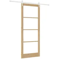vidaXL Schiebetür Natur 93 x 232 cm Massivholz Kiefer und Glas 3332431