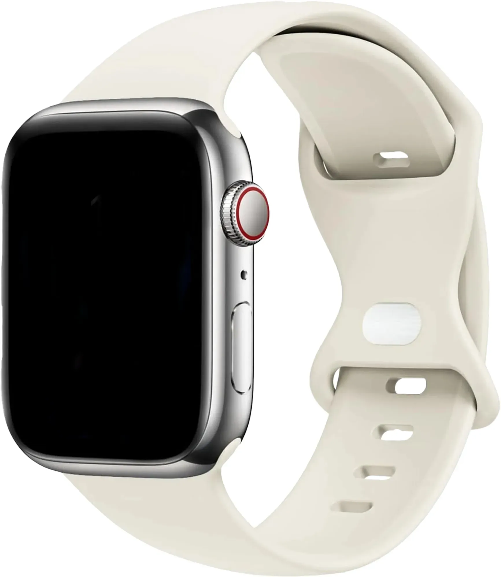 Strap-it Apple Watch Ultra Armband Silikon für Apple Watch Ultra - Beige - Druckknopf Verschluss