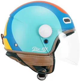 CGM 191G Pix Sprint Long Screen Jethelm - Celeste / Orange matt lang, XL (58 cm)