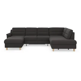 sit&more Wohnlandschaft SIT & MORE "Farö U-Form", grau (fango), B:325cm H:90cm T:187cm, Sofas, Wohnlandschaft, inklusive Federkern, wahlweise mit Bettfunktion und Bettkasten