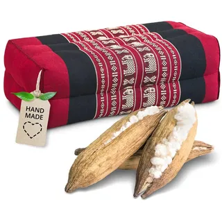 Livasia Stützkissen Yogakissen (Classic) vegan und handgefertigt, 17x34x12cm, Kapok rot