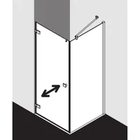 Kermi Mena Seitenwand mit Wandprofil METWP093203UK 91 x 200 cm, schwarz soft, ESG Milchglas SR Opaco, auf Duschwanne