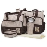 Moni Wickeltasche Stella, Set mit Wickelunterlage, Isoliertasche f. Babyflaschen braun