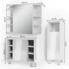 Vicco Fynn 3-tlg. weiß hochglanz